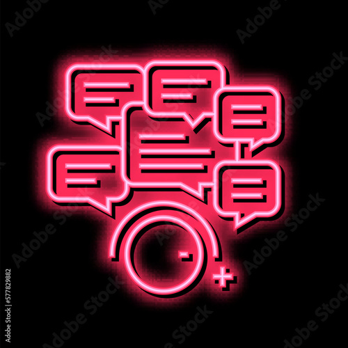 winding up comments neon glow icon illustration