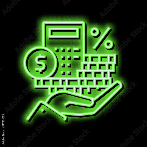 dividends money neon glow icon illustration