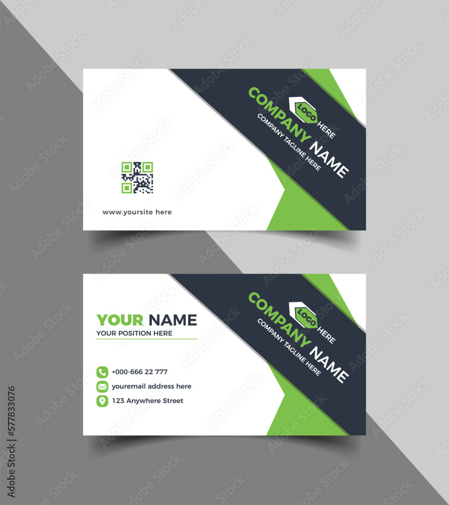Corporate business card template or business card design 