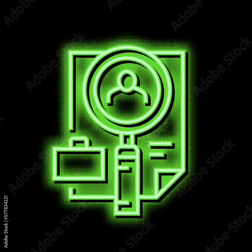 cv confirmation neon glow icon illustration