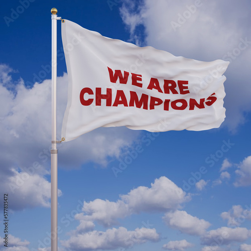 Fotomurale We Are Champions On White Flag