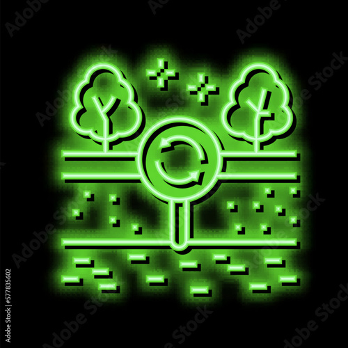edaphotop ecosystem neon glow icon illustration