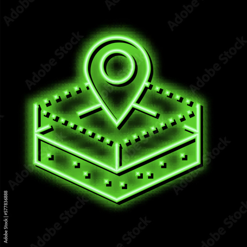 territory land neon glow icon illustration
