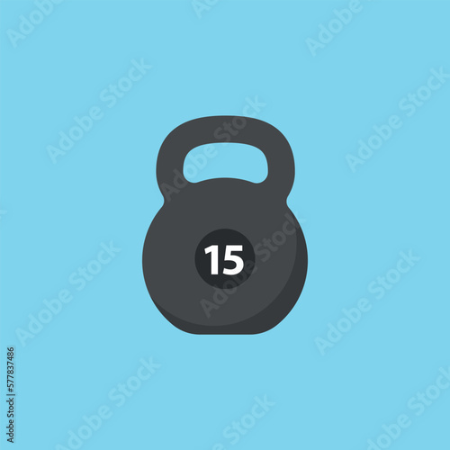 Vector illustration of kettlebell icon for sports, healthy lifestyle, sports in gym, sports at home.