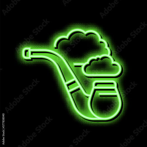 smoking pipe mens leisure neon glow icon illustration