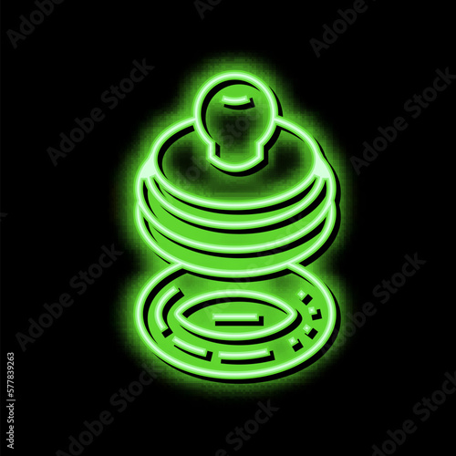 stamp for accept allowance neon glow icon illustration