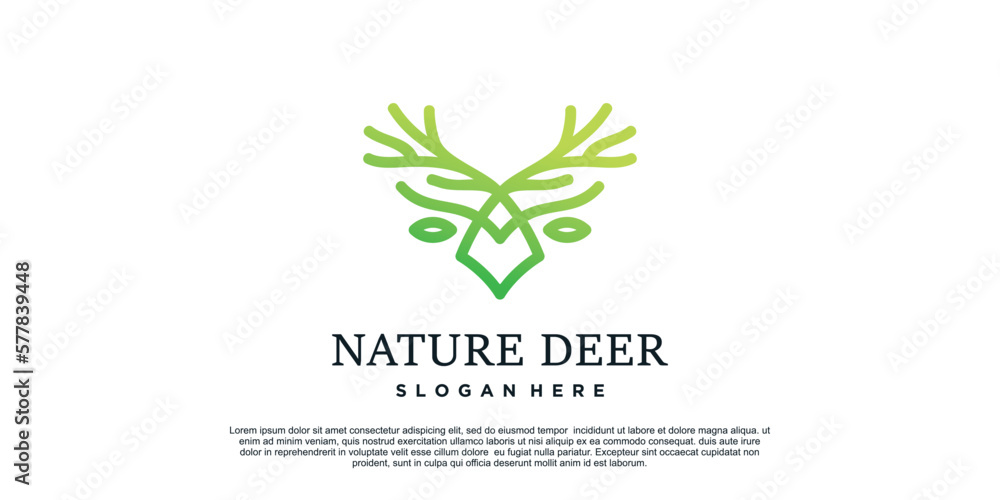 Nature Deer logo design unique concept Premium Vector Part 1