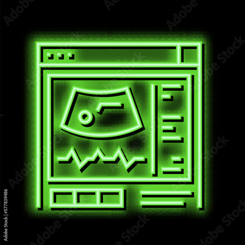 ultrasound radiology neon glow icon illustration