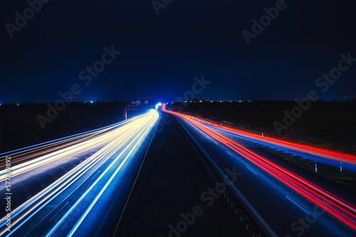 Langzeitbelichtung - Autobahn - Strasse - Traffic - Travel - Background - Line - Ecology - Highway - Night Traffic - Light Trails - High quality photo © Enrico Obergefäll