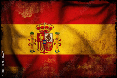 spanish flag dark. Generative AI