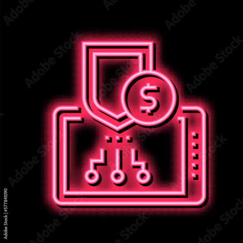 online banknig protection neon glow icon illustration photo