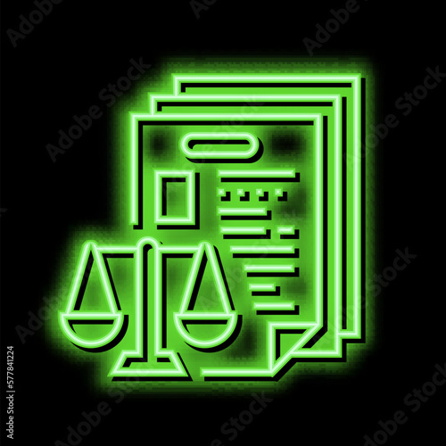 bureaucracy law dictionary neon glow icon illustration