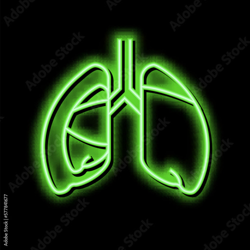 pneumothorax disease neon glow icon illustration