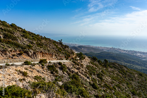 Panoramic view from mount Calamorro, near Malaga in the Costa del Sol in Spain photo