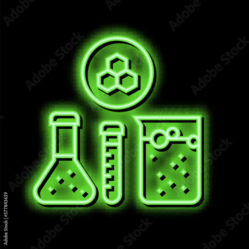 chemical substrate pharmaceutical production neon glow icon illustration