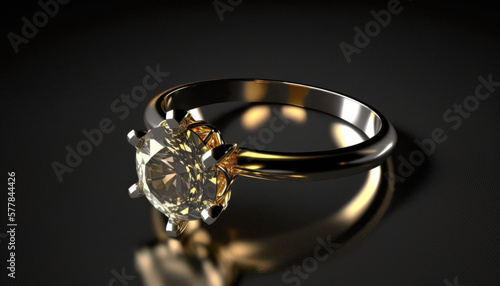 gold diamond ring generative AI