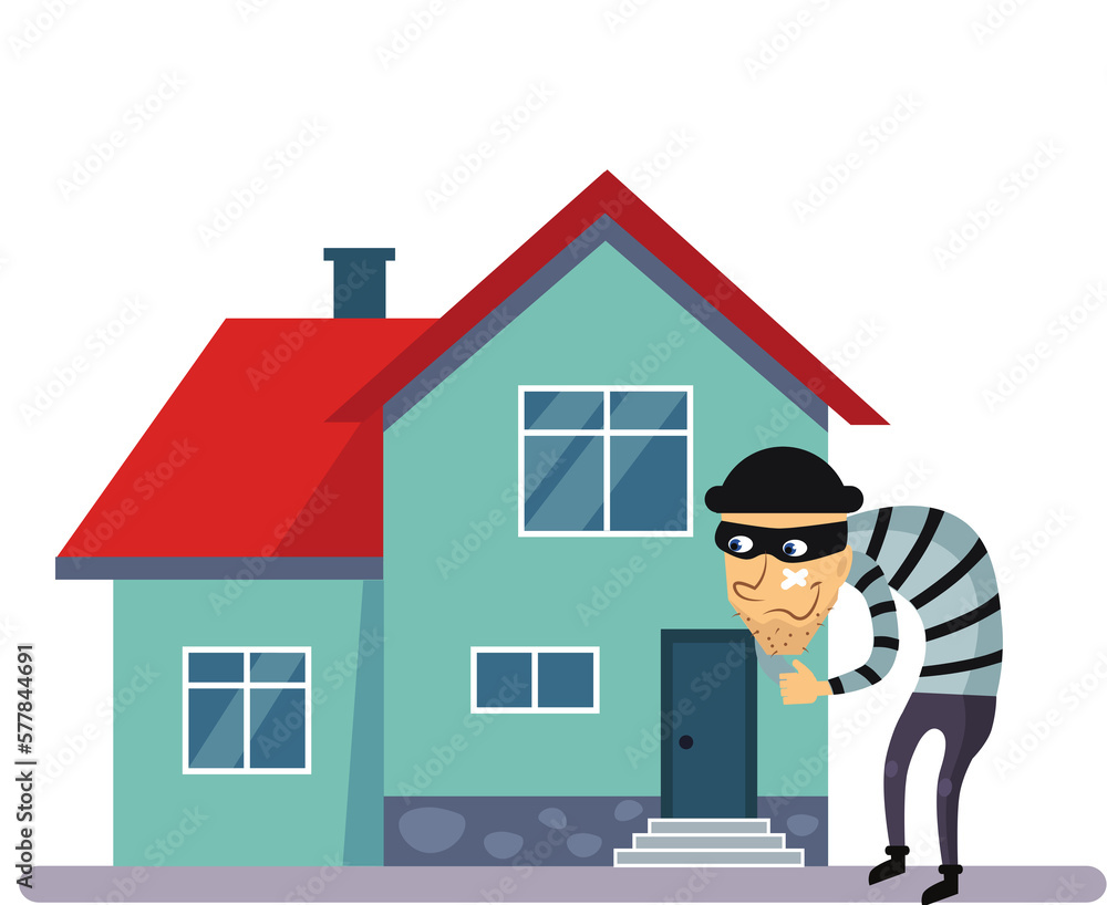 Theft on house isolated on transparent background Theft on house isolated on transparent background