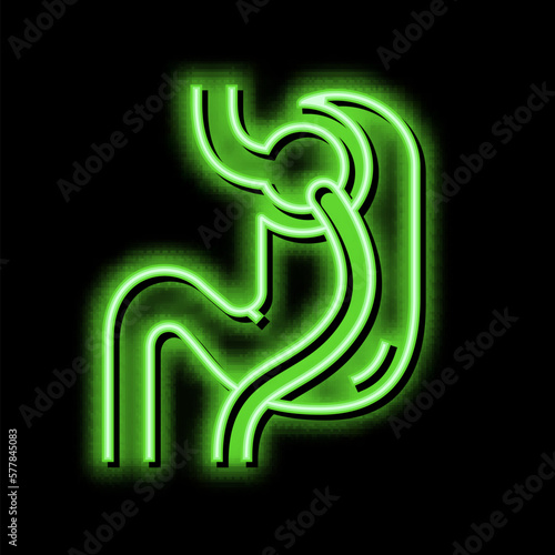 lacing bariatric neon glow icon illustration