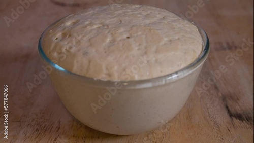Time-lapse of yeast dough rising