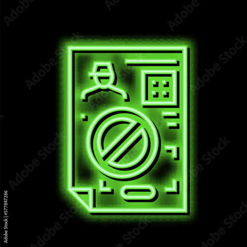 denial allowance neon glow icon illustration