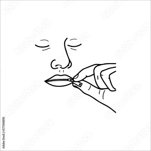 vector illustration of lock mouth concept
