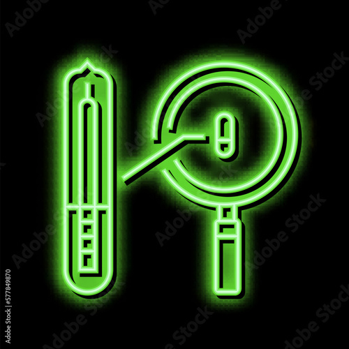 reseaching rfid chip neon glow icon illustration