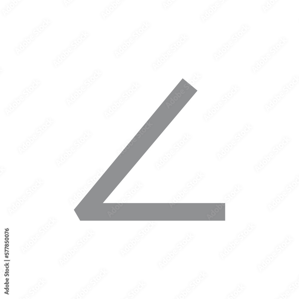 Angle symbol vertex in mathematics. measure angle icon. Vector illustration isolated on white background. Angle symbol vertex in mathematics. measure angle icon. Vector illustration isolated on white background.