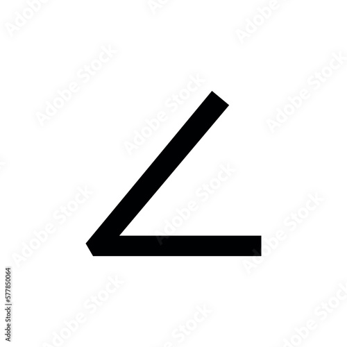 Angle symbol vertex in mathematics. measure angle icon. Vector illustration isolated on white background.