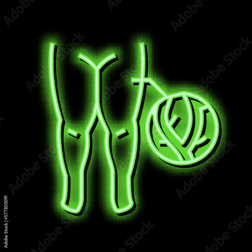 fatty edema neon glow icon illustration