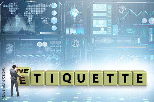 Fotografie Concept of etiquette and netiquette