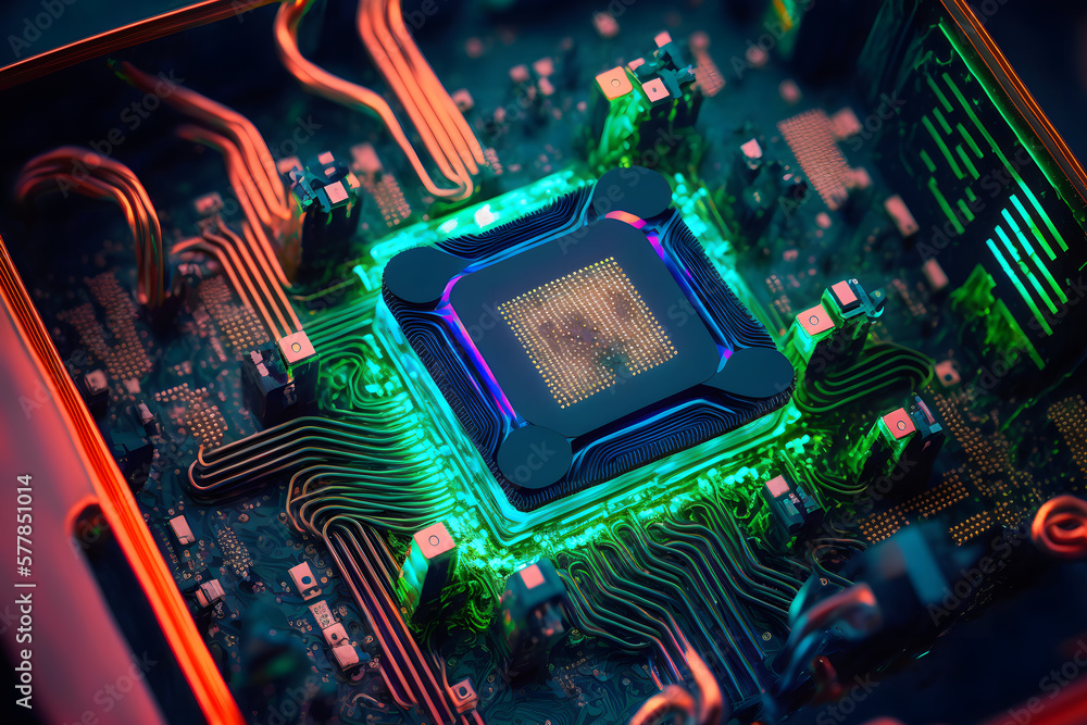 Smart Cpu CPU processor with modern futuristic technology appearance. Neural ...