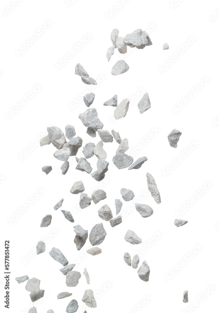 Rock gravel fall down pouring, gray stone pebbles rock explode abstract cloud fly. Construction rock stone splash in air, object design. White background isolated freeze shot, selective focus blur Rock gravel fall down pouring, gray stone pebbles rock explode abstract cloud fly. Construction rock stone splash in air, object design. White background isolated freeze shot, selective focus blur