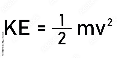 Kinetic energy formula in physics.