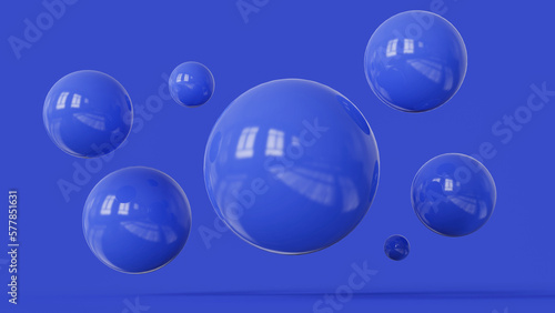 Blue geometric shape abstract background, 3d render