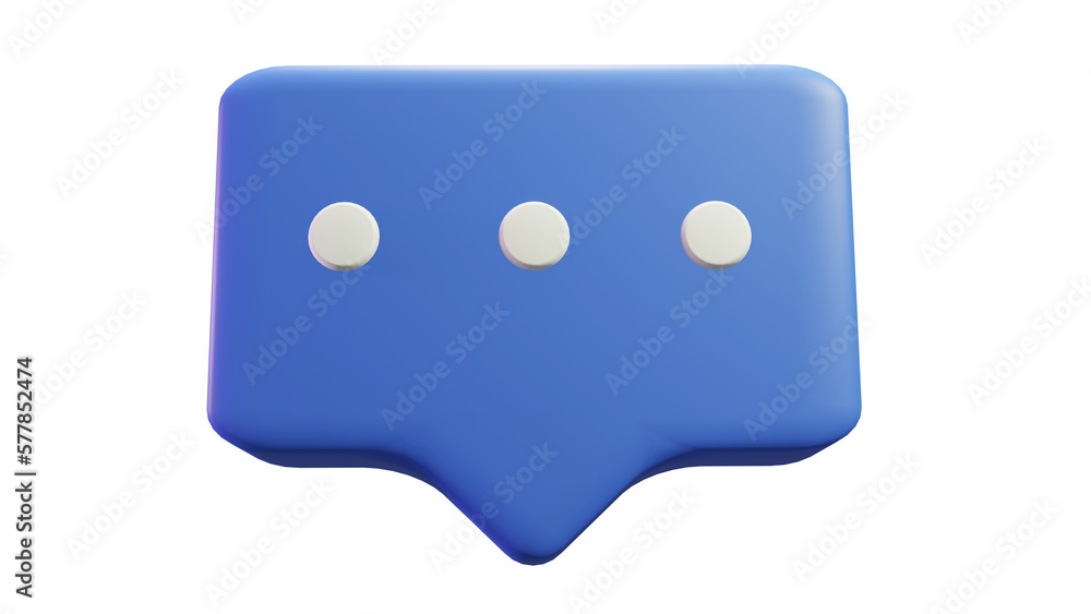 PNG 3D Rendering blue bubble chat with 3 dot PNG 3D Rendering blue bubble chat with 3 dot