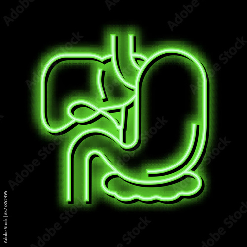 gastrointestinal tract neon glow icon illustration