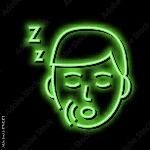 snore disease neon glow icon illustration