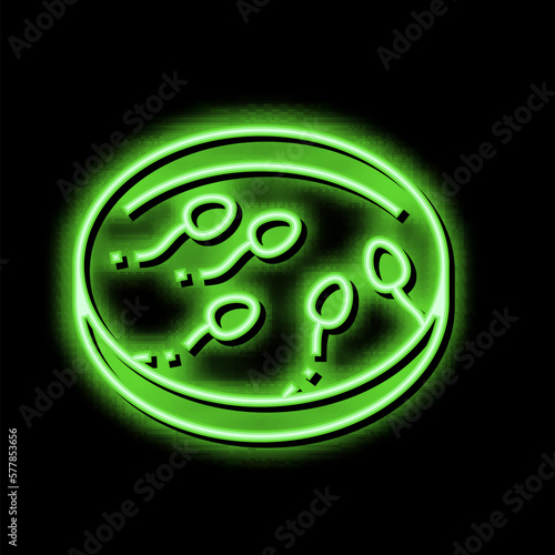 sperm preparation neon glow icon illustration