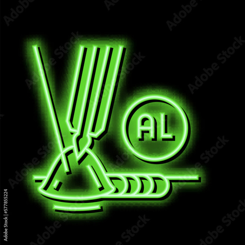 aluminum welding neon glow icon illustration