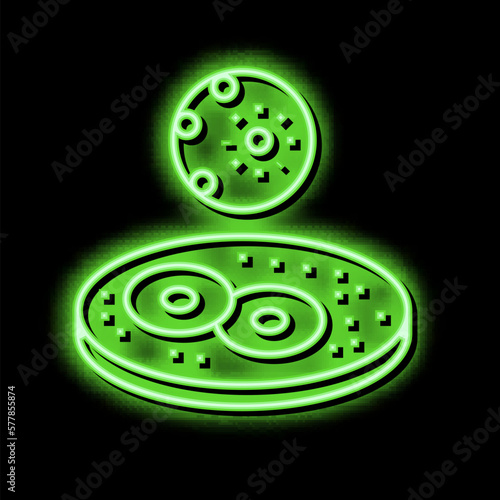 microorganism culture pharmaceutical production neon glow icon illustration