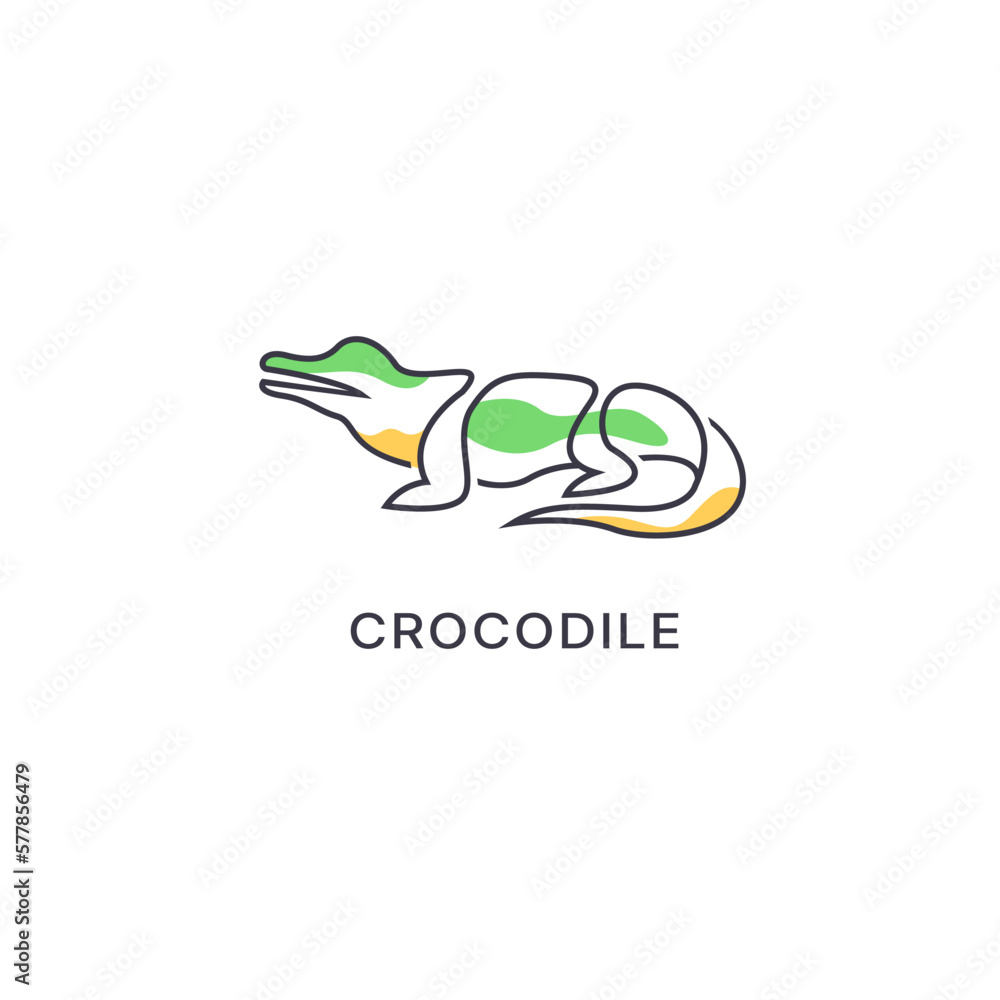 crocodile alligator predator reptile logo icon symbol, crocodile logo design with line art style crocodile alligator predator reptile logo icon symbol, crocodile logo design with line art style