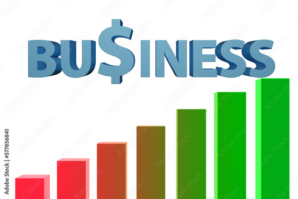 Concept of growing business with chart Concept of growing business with chart