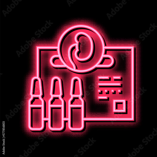medicaments for kidney treatment neon glow icon illustration