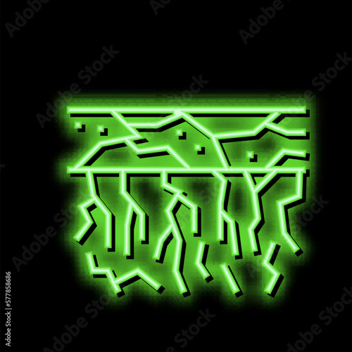 dry soil neon glow icon illustration