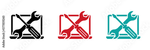Repair computer vector icons set