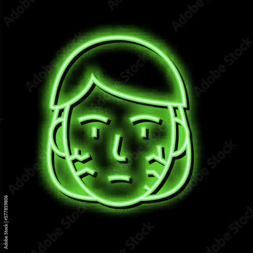 face dry skin neon glow icon illustration