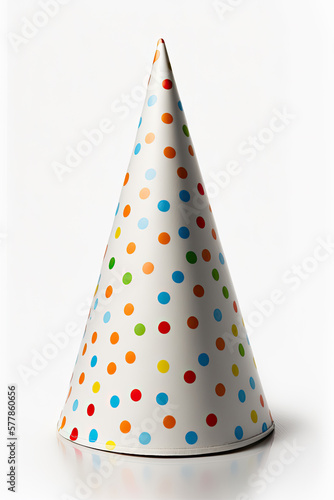 confetti party hat isolated on white Generative AI