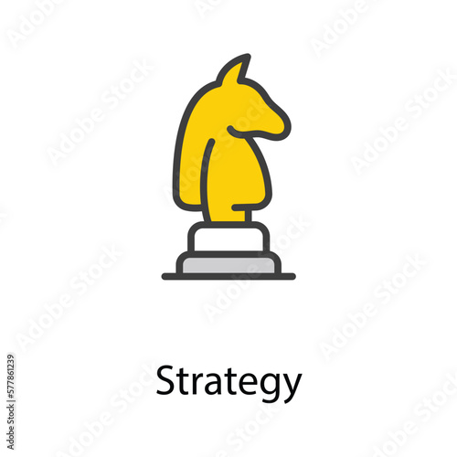 Strategy icon design stoke illustration