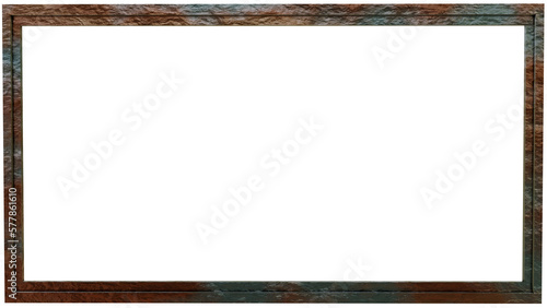 Frame of rusty and roughly surface copper as transparent   
 png file.