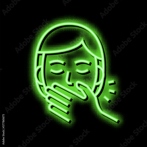 shy tooth braces neon glow icon illustration